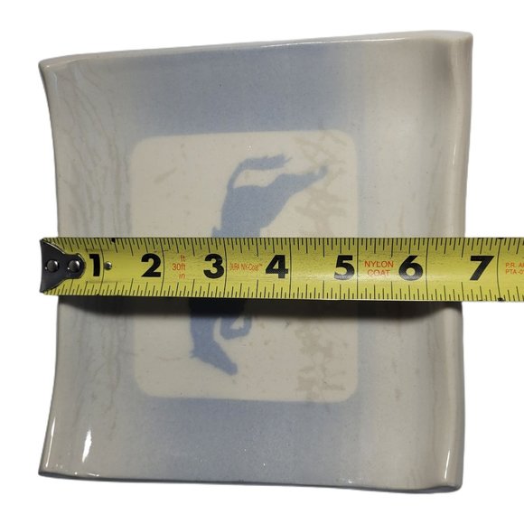 Fran Hogan Santa Fe Rare Horse and Rider Vintage Blue and White Decor Tray Plate - Picture 4 of 5